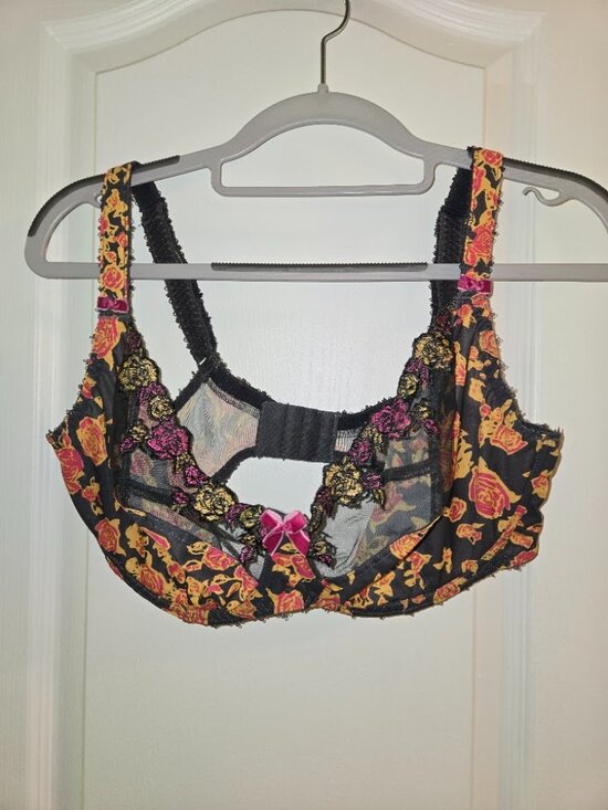 Freya Other - Freya Tattoo Underwire Balcony Bra 36FF UK 36H US Floral Lace AA4441